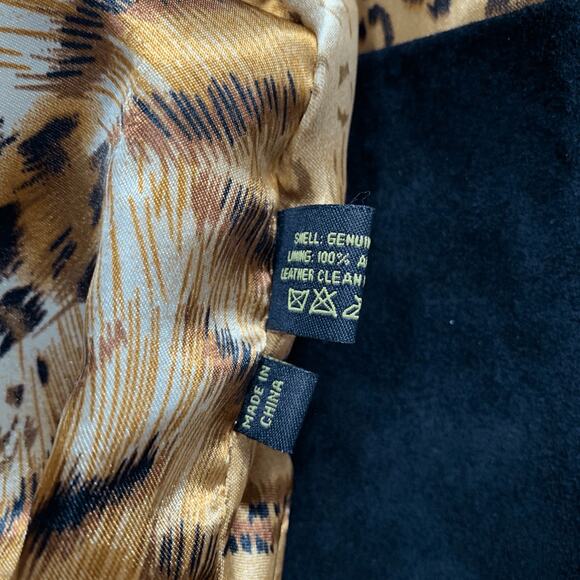 Scully Black Suede Ruffle Front Coat Genuine Leather Longline Duster Jacket - Picture 13 of 14